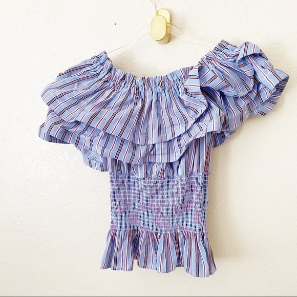 Storets evie off shoulder striped top size small - Picture 9 of 12